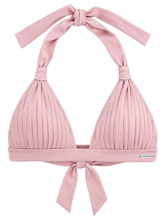 Other - NWT Maniere De Voir Women’s US 8 Pink Pleated Halter Bikini Top